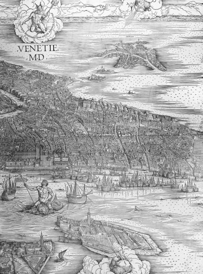 Grande Pianta Prospettica - Venice (middle section) by Jacopo de Barbari